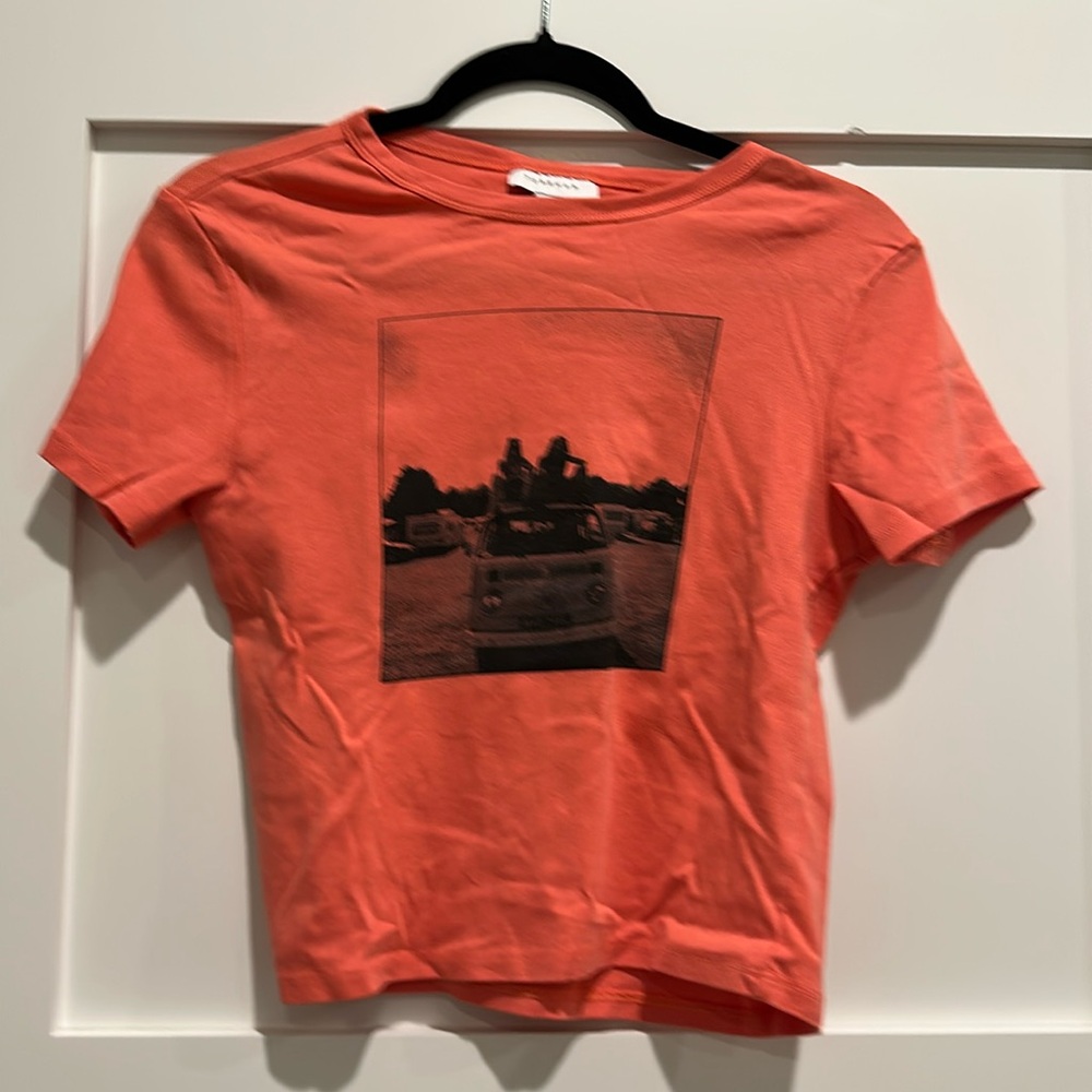 Top shop red orange crop top